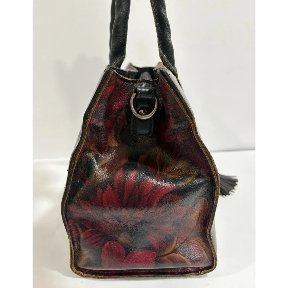 Patricia Nash Women's Leather Primrose Rustic Mums Satchel Bag Adjustable Strap